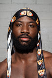 Black Orange Cheetah Bear Silky Durag