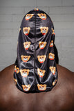 Black Orange Cheetah Bear Silky Durag