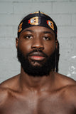 Black Orange Cheetah Bear Silky Durag