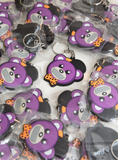 Purple Skater Bear Key Chain