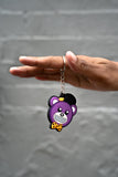 Purple Skater Bear Key Chain