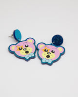 Earrings Blue Sparkle Circus Bear