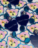 Earrings Blue Sparkle Circus Bear