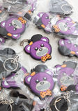 Purple Skater Bear Key Chain
