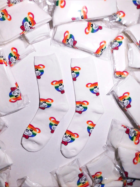 Luxury Style Rainbow Bear Unisex Socks